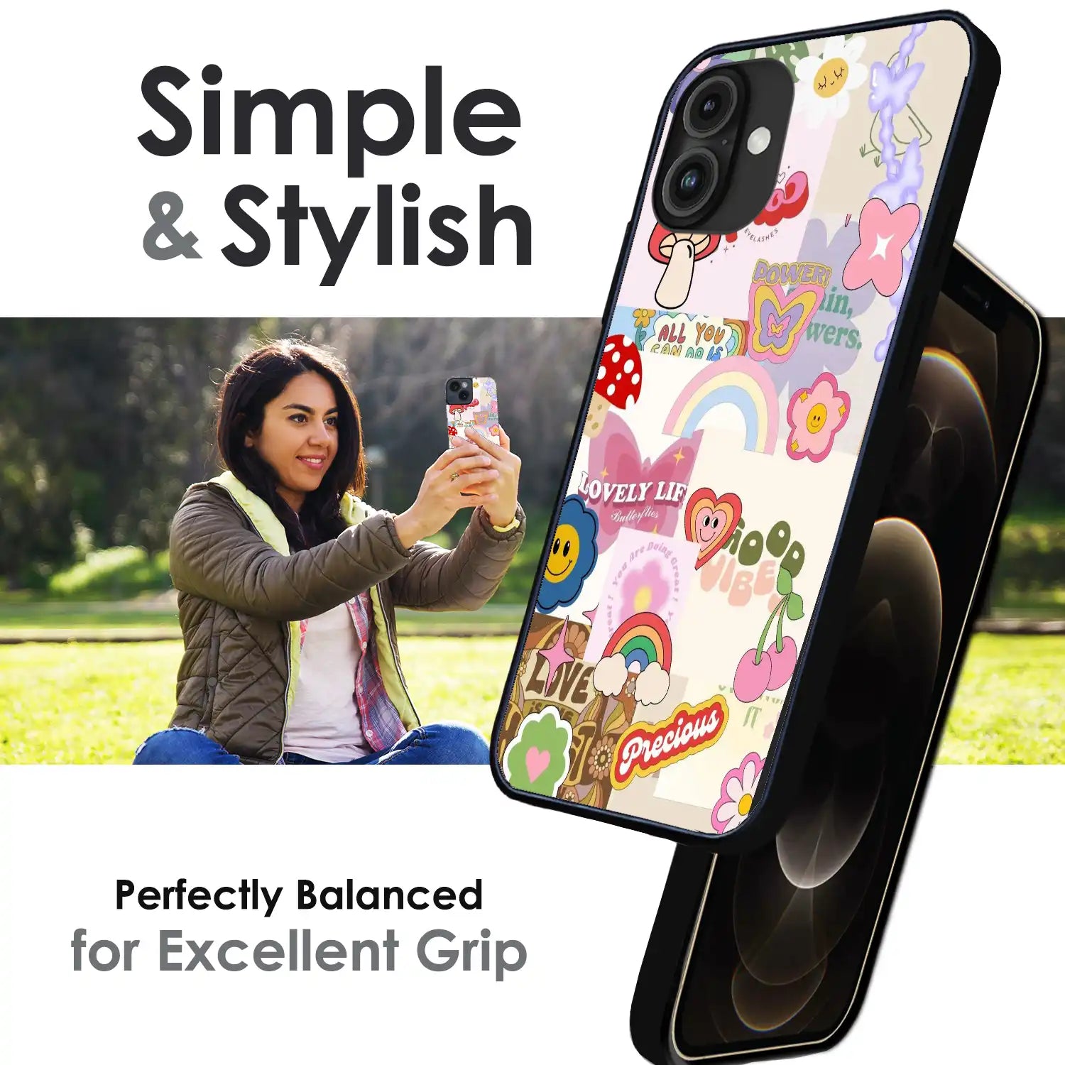 Kawaii Sticker Pop - Glossy Metal Silicone Case For Apple iPhone Infographic
