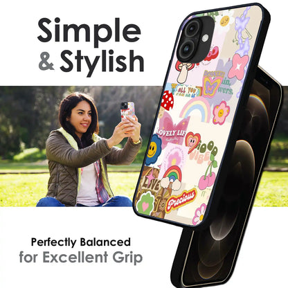 Kawaii Sticker Pop - Glossy Metal Silicone Case For Apple iPhone Infographic