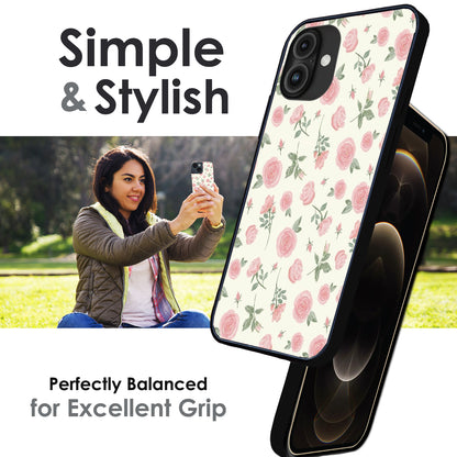 Soft Pink Rose Bloom - Glossy Metal Silicone Case For Apple iPhone Infographic