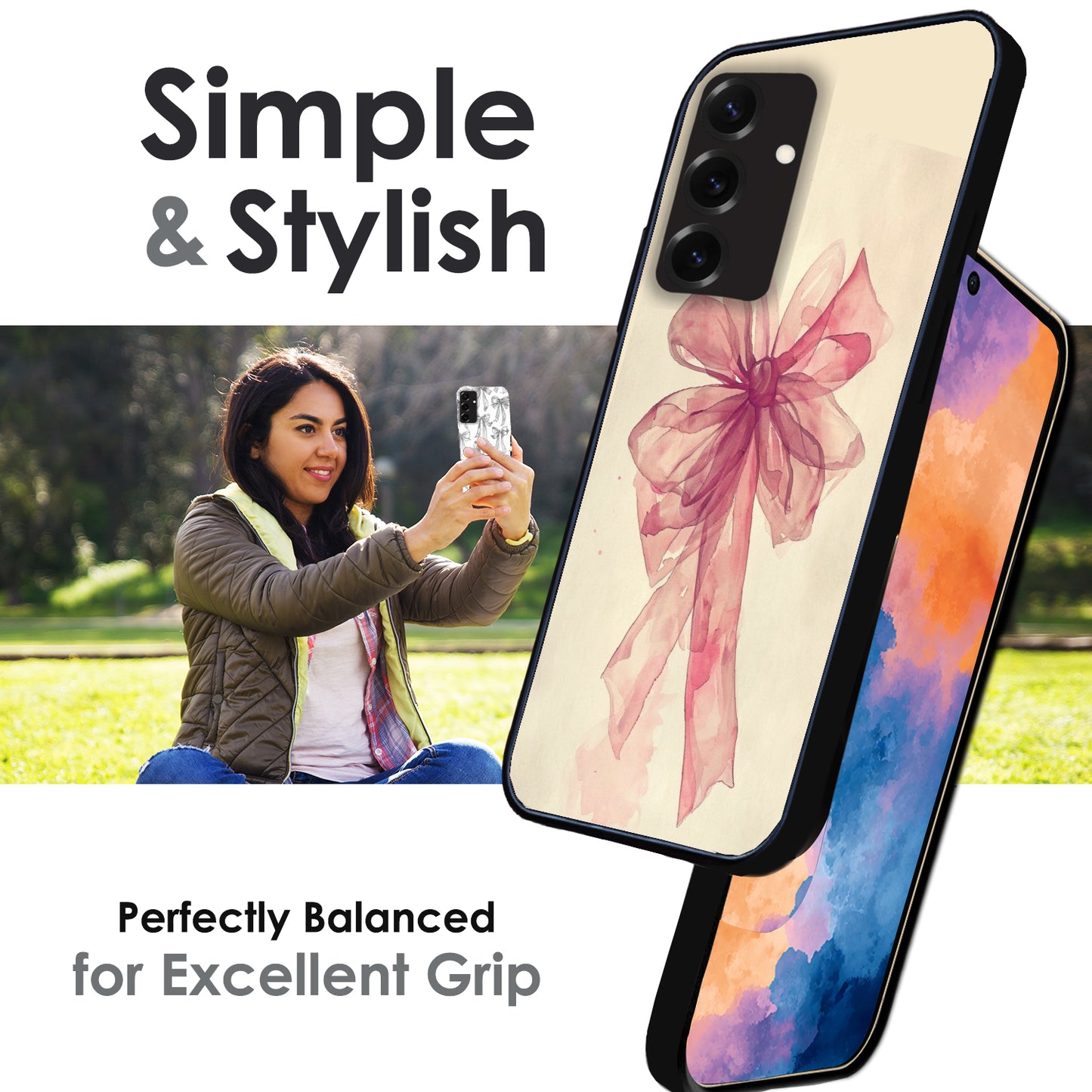 Pretty Pink Bows - Glossy Metal Silicone Cases for Samsung