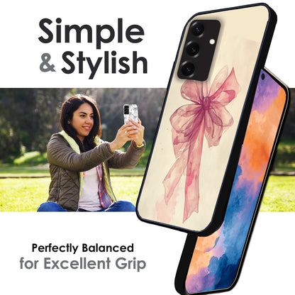 Pretty Pink Bows - Glossy Metal Silicone Cases for Samsung