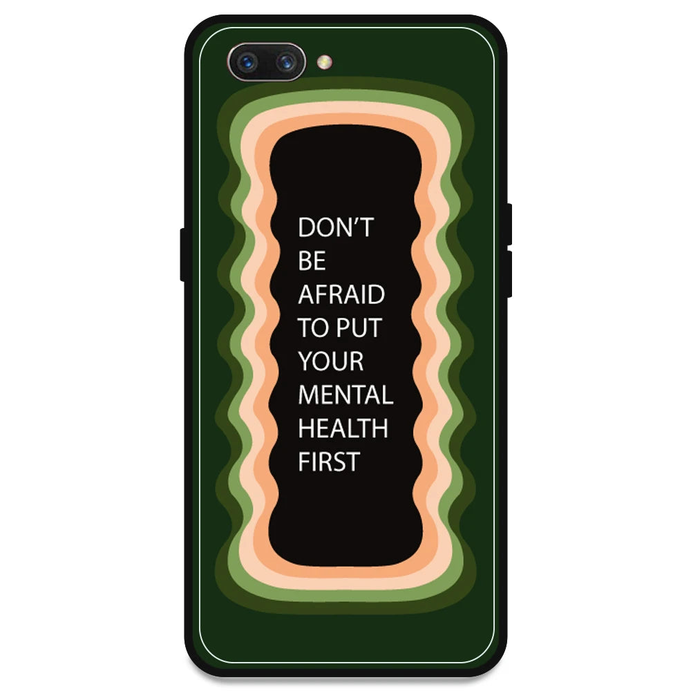 'Don't be Afraid To Put Your Mental Health First' - Olive Green Armor Case For Oppo Models Oppo A3s