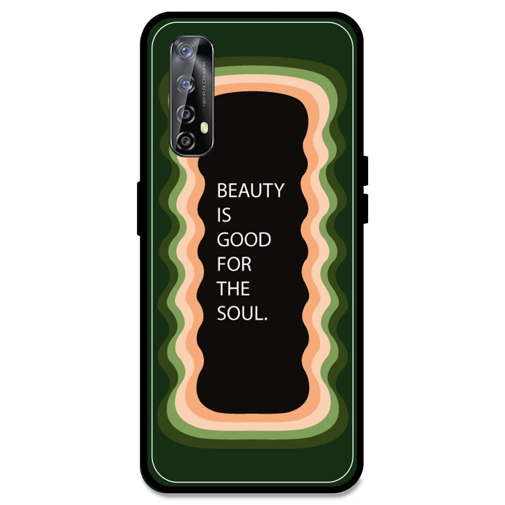 'Beauty Is Good For The Soul' - Olive Green Armor Case For Realme Models Realme Narzo 20 Pro