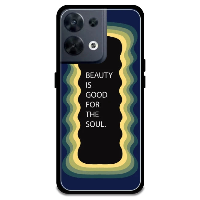 'Beauty Is Good For The Soul' - Dark Blue Armor Case For Oppo Models Oppo Reno 8 5G