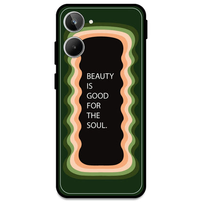 'Beauty Is Good For The Soul' - Olive Green Armor Case For Realme Models Realme 10 Pro