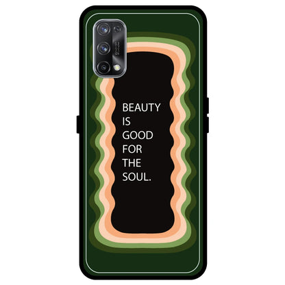 'Beauty Is Good For The Soul' - Olive Green Armor Case For Realme Models Realme X7