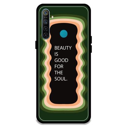 'Beauty Is Good For The Soul' - Olive Green Armor Case For Realme Models Realme 5i