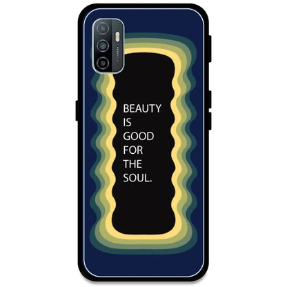 'Beauty Is Good For The Soul' - Dark Blue Armor Case For Oppo Models Oppo A33