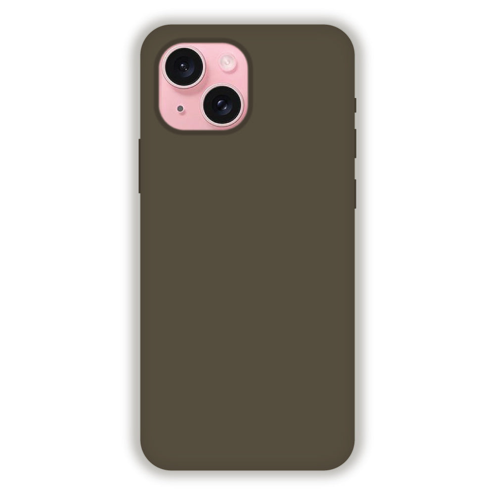Army Green Liquid Silicon Case For Apple iPhone Models