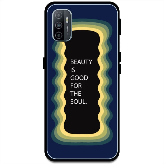 'Beauty Is Good For The Soul' - Dark Blue Armor Case For Oppo Models Oppo A53 2020