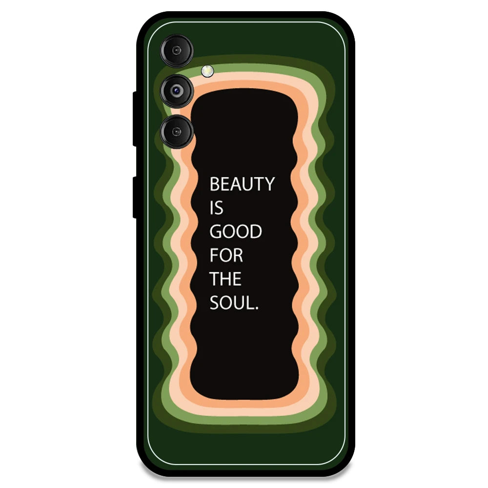 'Beauty Is Good For The Soul' - Olive Green Armor Case For Samsung Models Samsung M14 5G