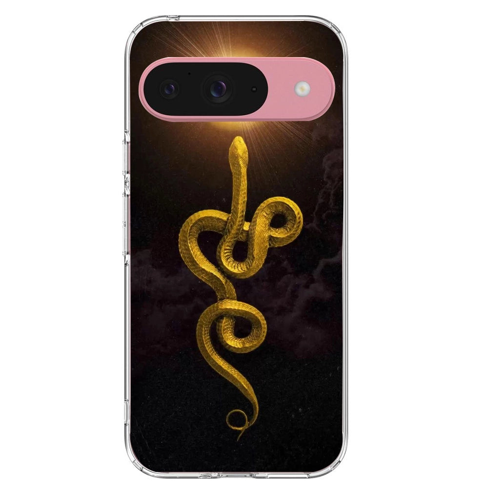 Golden Serpent - Printed Silicone Case For Google Pixel Infographic