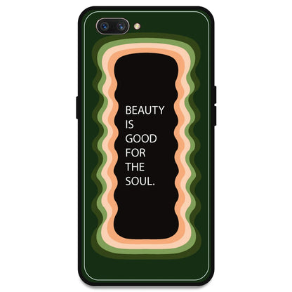 'Beauty Is Good For The Soul' - Olive Green Armor Case For Oppo Models Oppo A3s