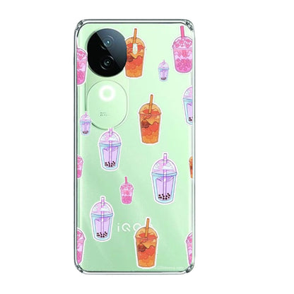 Bubble Tea - Clear Printed Silicone Case For IQOO Infographic