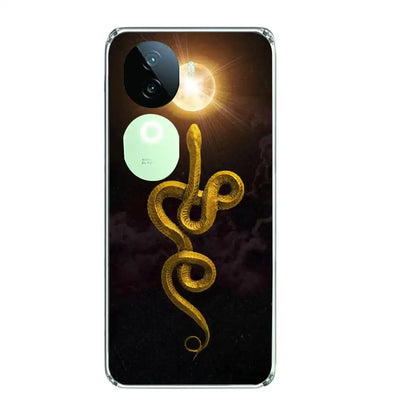 Golden Serpent - Printed Silicone Case For IQOO Infographic