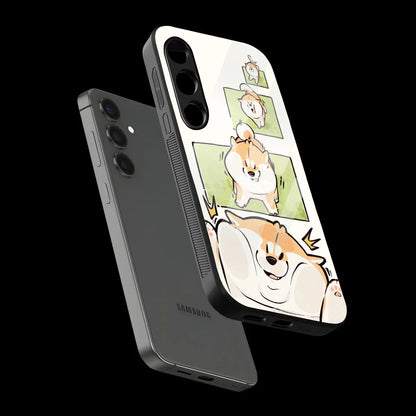 Cute Shiba Steps - Glass Case For Samsung Galaxy Infographic