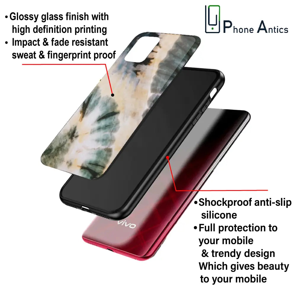 'Black And Gold Tie Dye - Glass Case For Apple iPhone Infographic