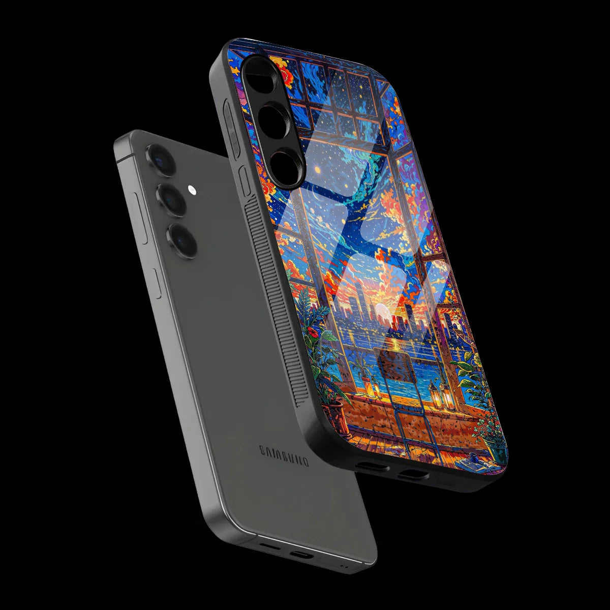 Sunset City View - Glass Case For Samsung Galaxy Infographic
