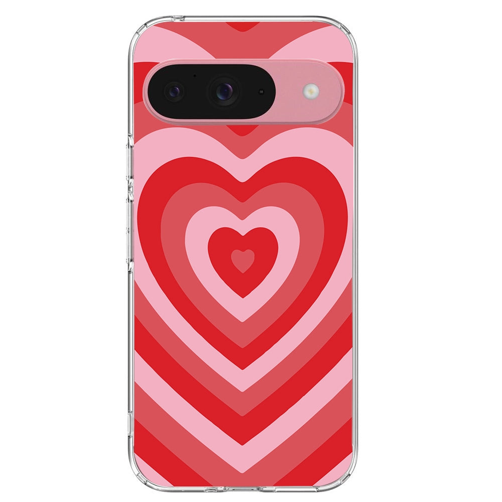 Red Hearts - Printed Silicone Case For Google Pixel 9 Infographic