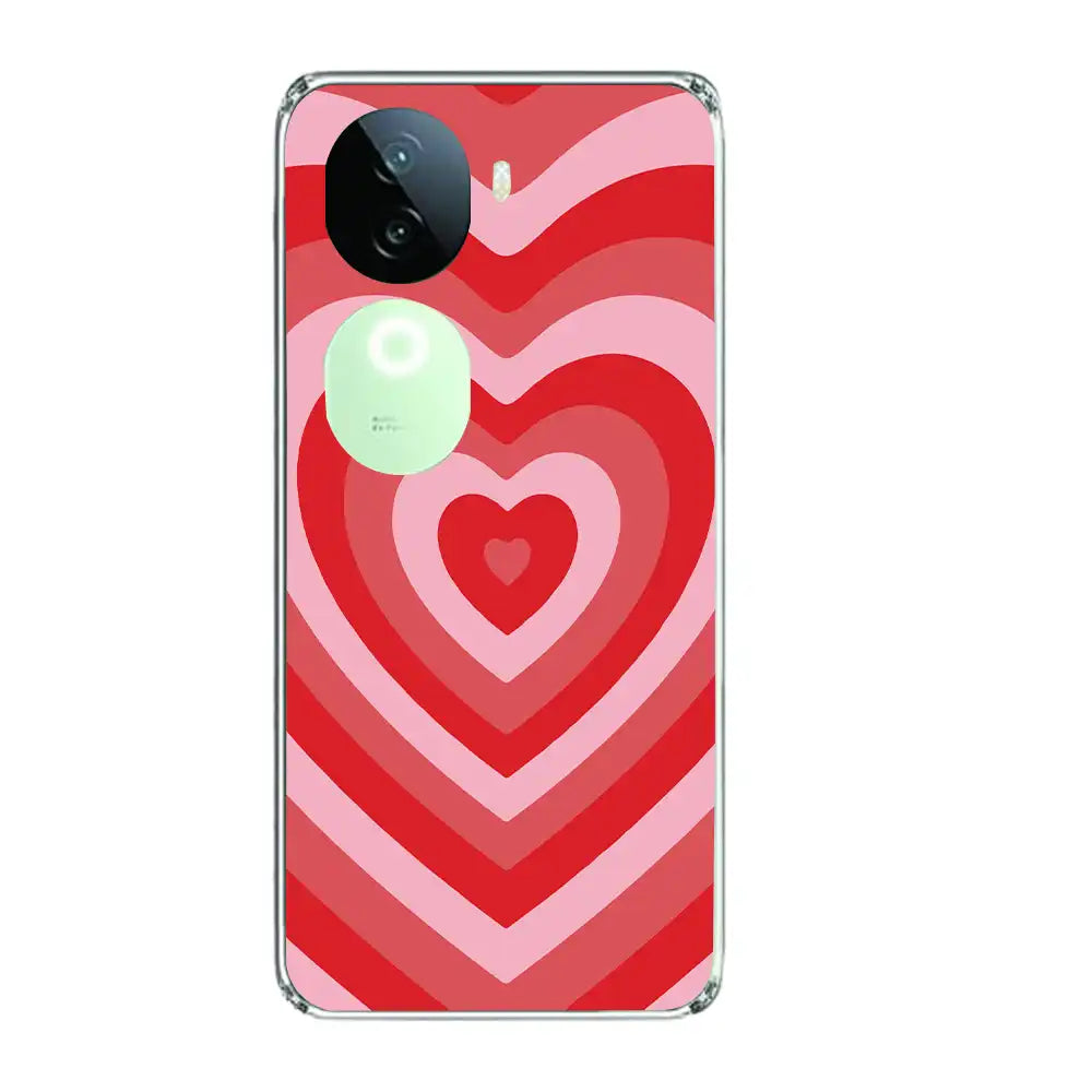Red Hearts - Printed Silicone Case For IQOO Infographic