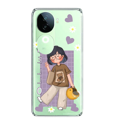 Introvert Girl - Clear Printed Silicone Case For IQOO Infographic