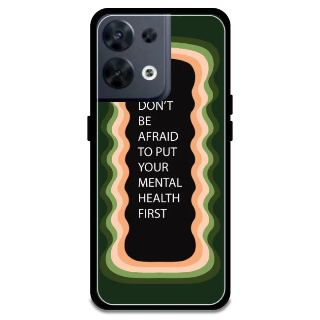 'Don't be Afraid To Put Your Mental Health First' - Olive Green Armor Case For Oppo Models Oppo Reno 8 5G