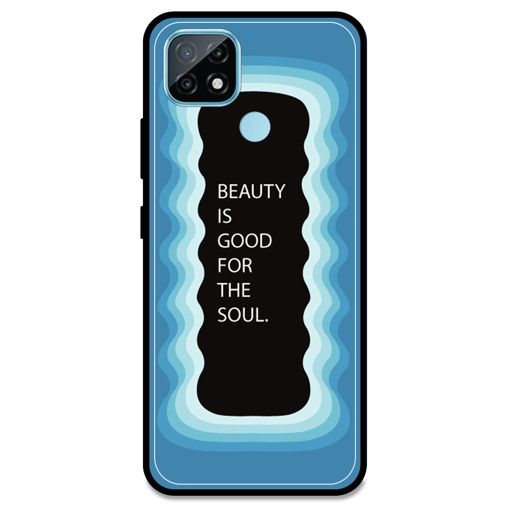 'Beauty Is Good For The Soul' - Blue Armor Case For Realme Models Realme C21 (2021)