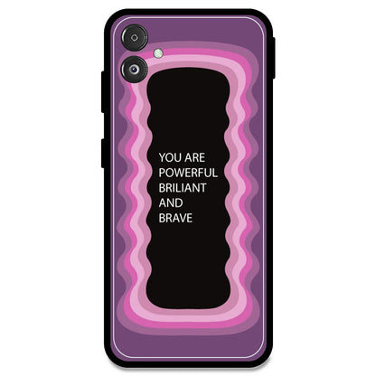 'You Are Powerful, Brilliant & Brave' - Pink Armor Case For Samsung Models Samsung F14 5G