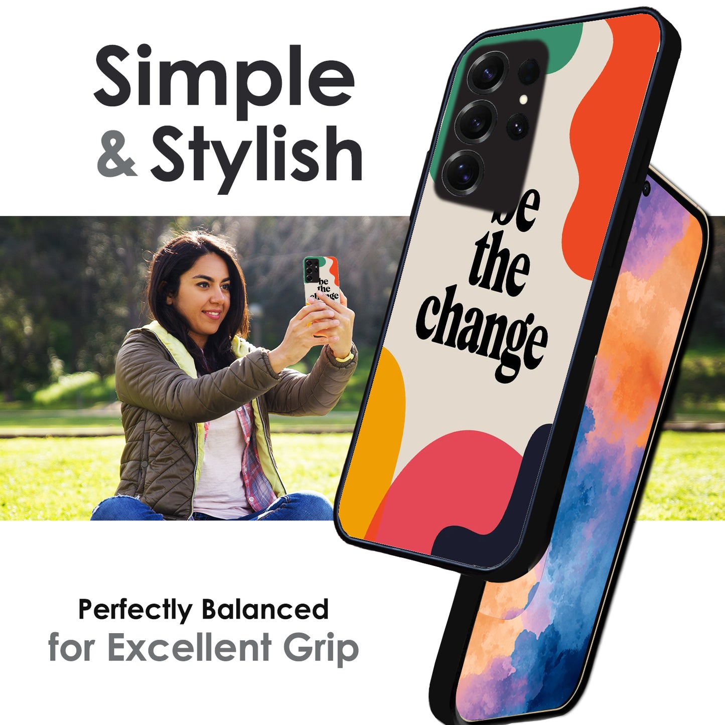 Be the Change - Glossy Metal Silicone Cases for Samsung Models