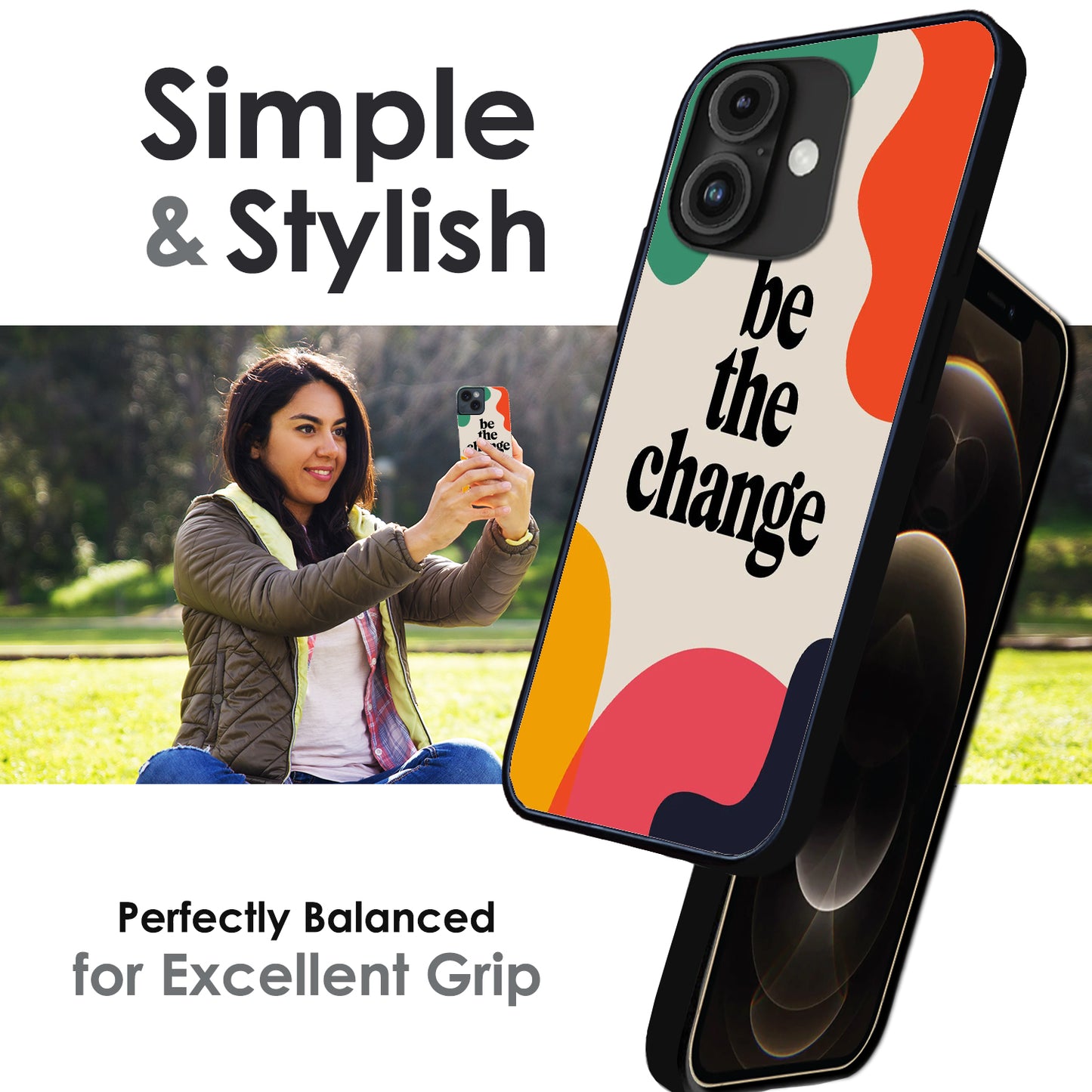 Be the Change - Glossy Metal Silicone Cases for Apple iPhone
