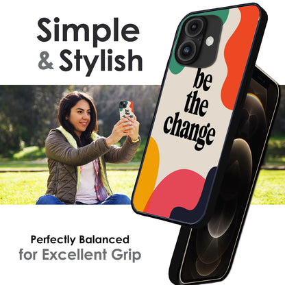 Be the Change - Glossy Metal Silicone Cases for Apple iPhone