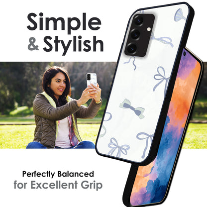 Blue Bows - Glossy Metal Silicone Cases for Samsung