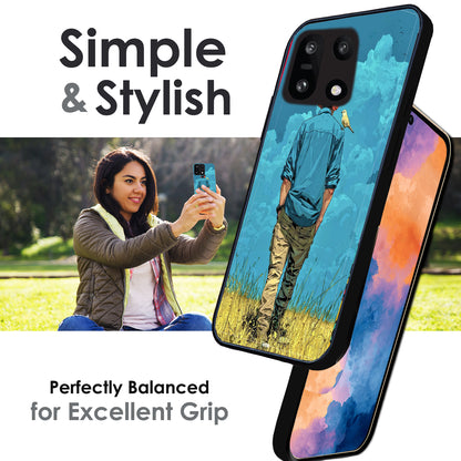 Dreamer in Blue Clouds - Glossy Metal Silicone Cases for OnePlus Models