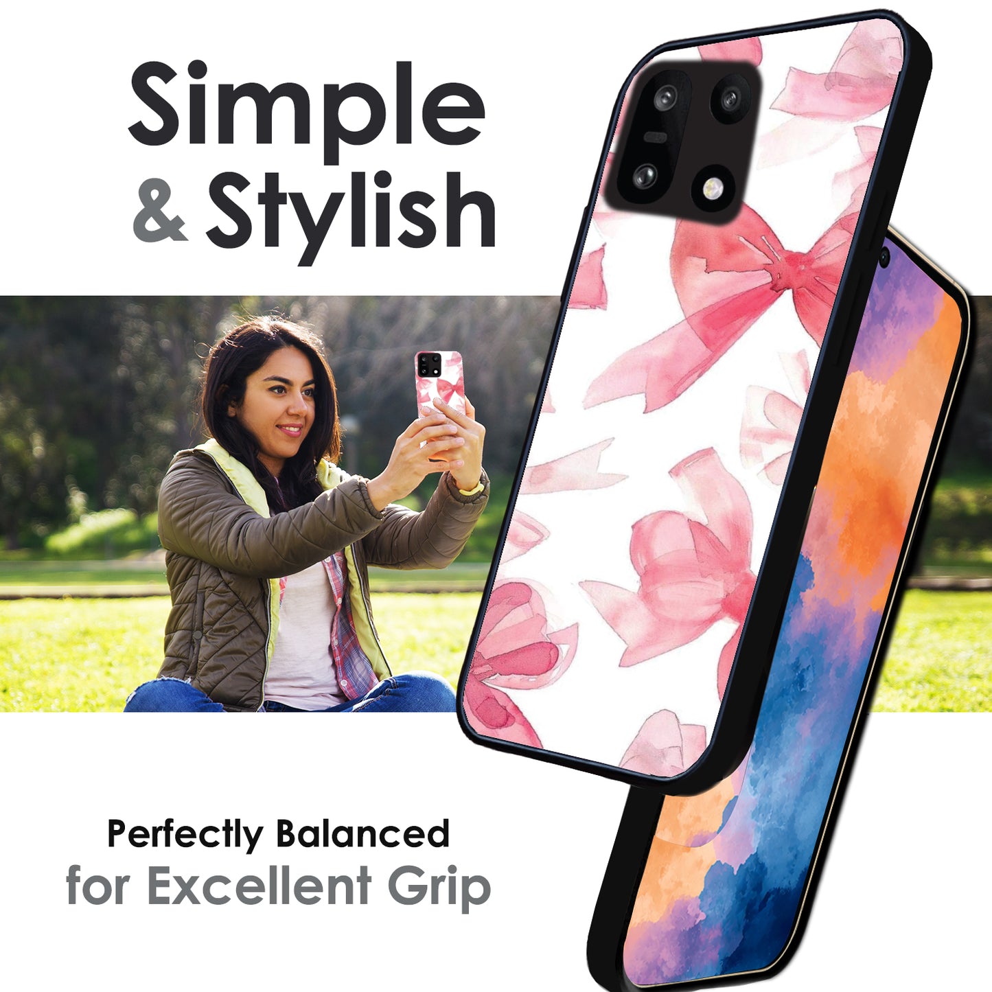 Cute Pink Bows - Glossy Metal Silicone Cases for Oneplus