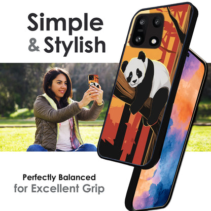 Sleeping Panda Sunset - Glossy Metal Silicone Cases for OnePlus Models