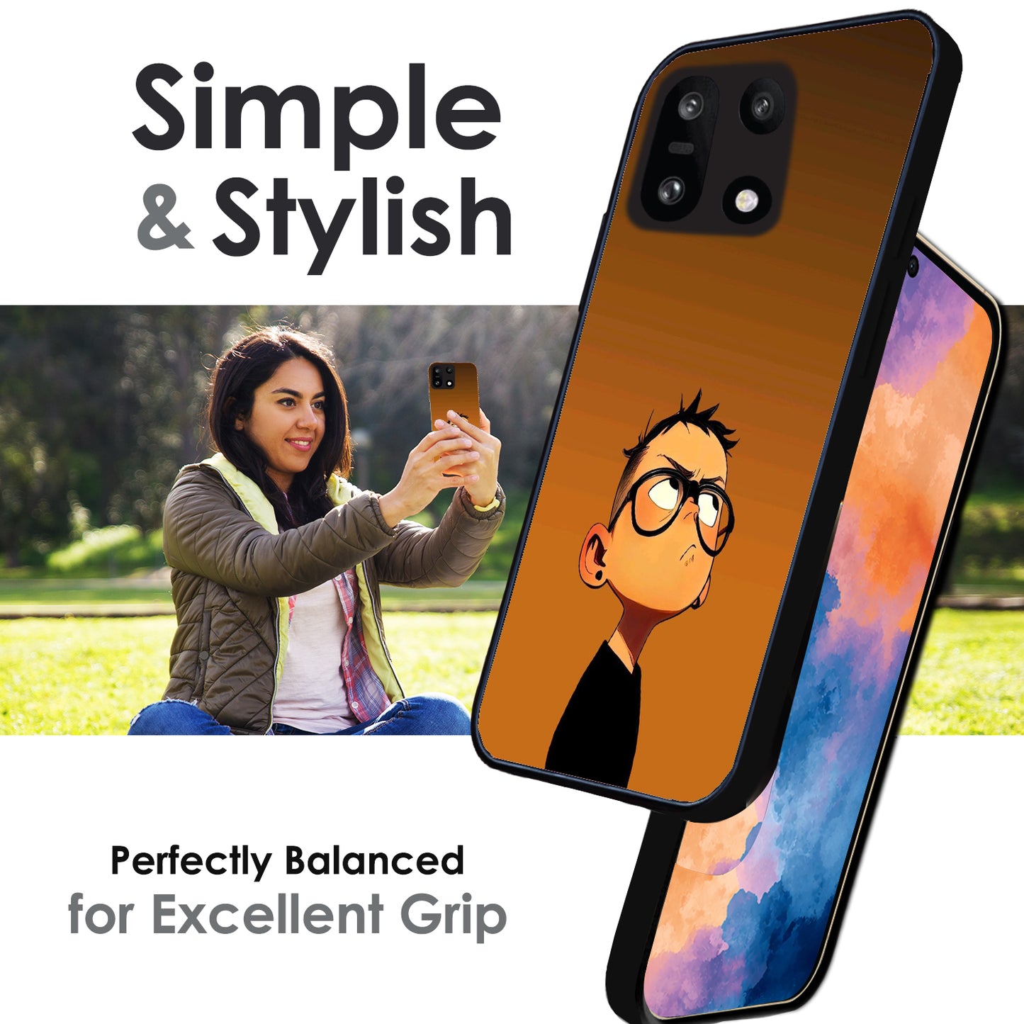 Stylish Cartoon Boy - Glossy Metal Silicone Cases for OnePlus Models