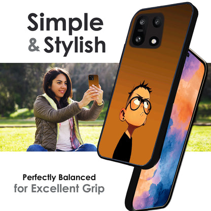 Stylish Cartoon Boy - Glossy Metal Silicone Cases for OnePlus Models