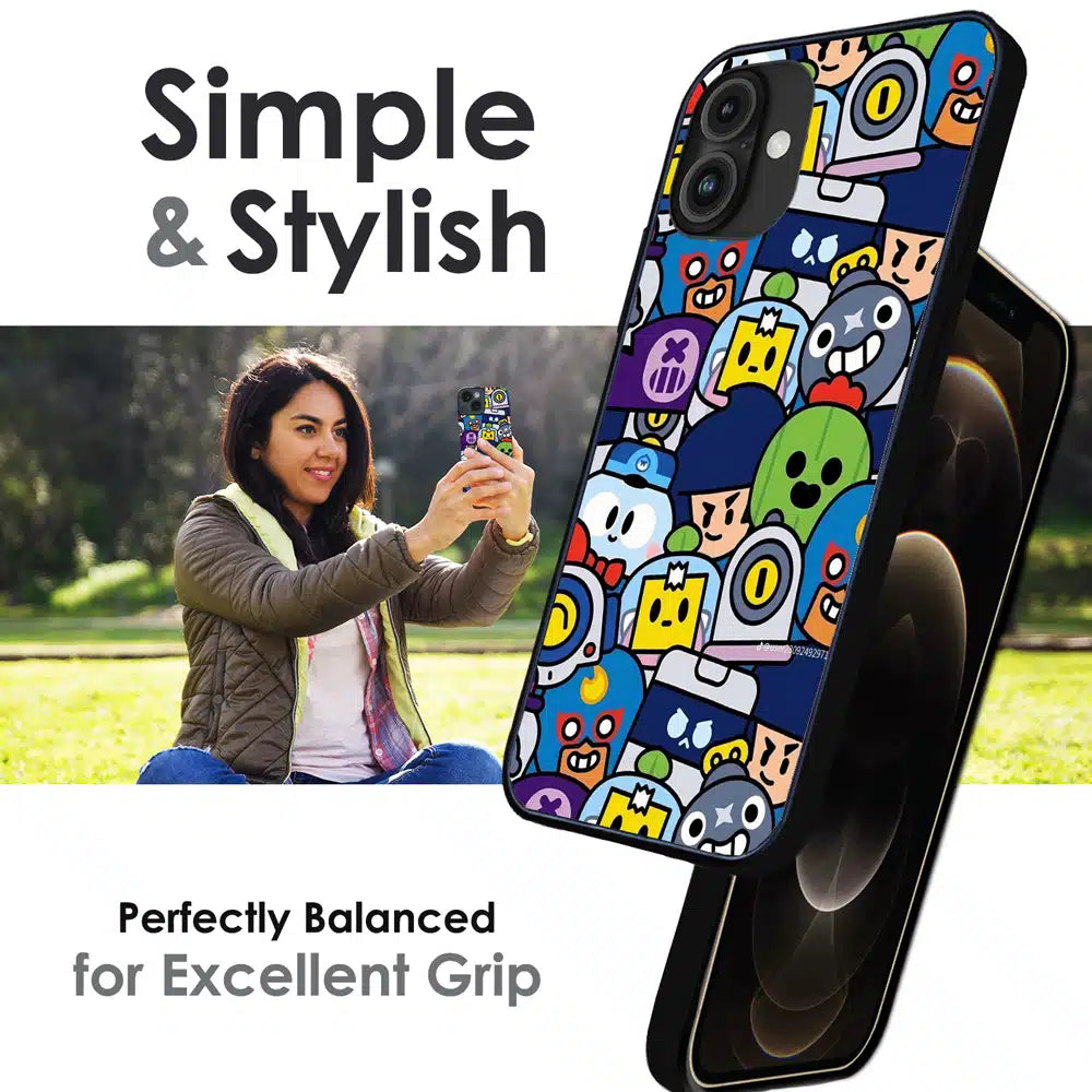 Cartoon Gamer Chaos - Glossy Metal Silicone Case For Apple iPhone Infographic