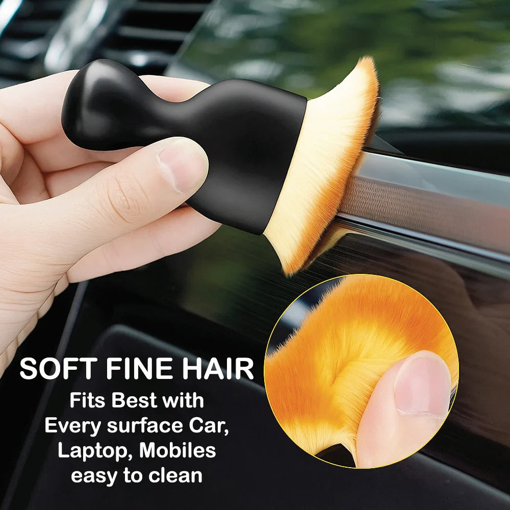 Multipurpose Equipment Cleaning Brush with Protective Case – Soft Bristles for Dust & Debris Infographic