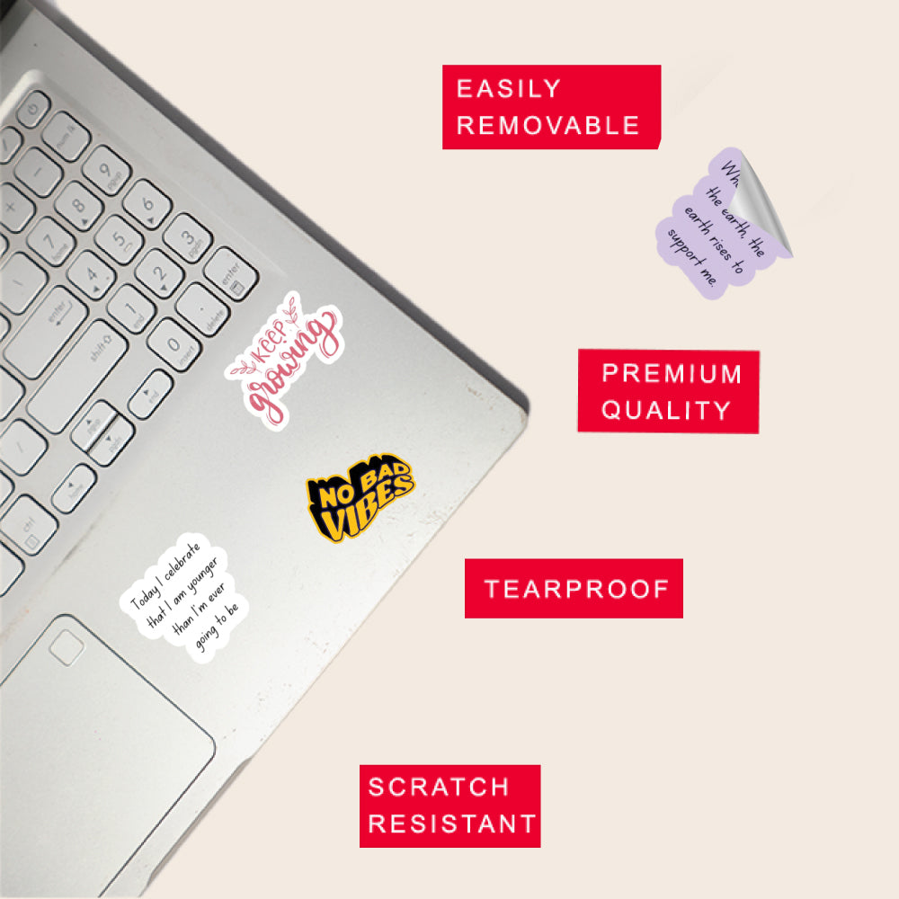 Motivational Sticker Bundle – 45 Waterproof Aesthetic Stickers for Phone Cases, Clear Covers, Journals, Scrapbooks & More