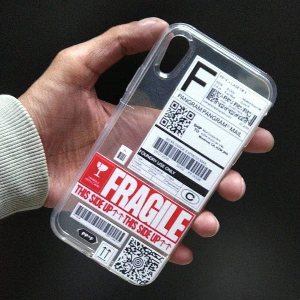 Fragile Clear Printed Silicon Case - iPhone XR