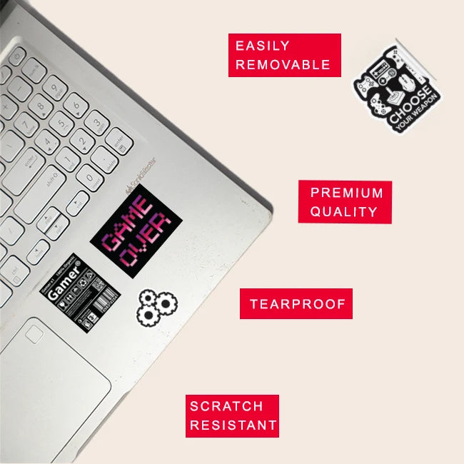 Gaming Stickers Pack – 42+ Waterproof Gamer Stickers Infographic