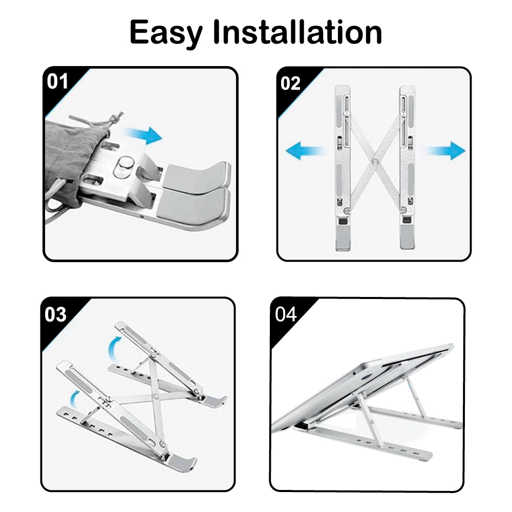 Adjustable Aluminium Laptop Stand Infographic