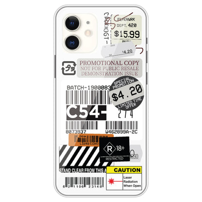 Labels - Clear Printed Case For iPhone Models iphone 11