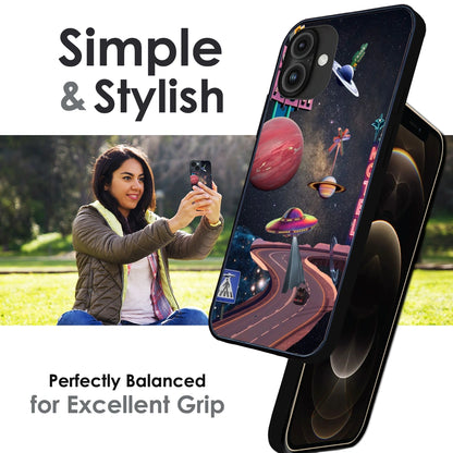 Cosmic Aesthetic - Glossy Metal Silicone Case For Apple iPhone Infographic