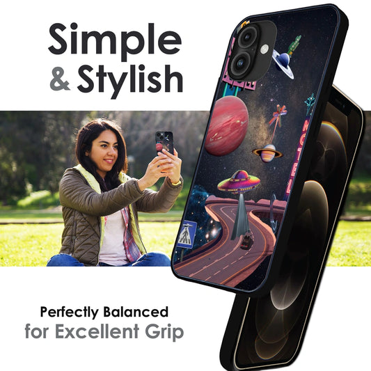 Cosmic Aesthetic - Glossy Metal Silicone Case For Apple iPhone Infographic