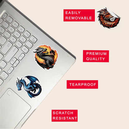 Dragons – 38 Waterproof Aesthetic Stickers for Phone Cases, Clear Covers, Journals, Scrapbooks & More Infographic