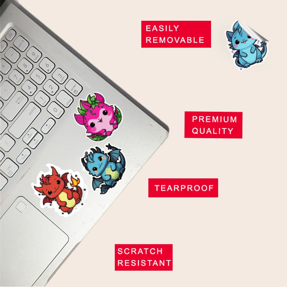 Baby Dragons – 43 Waterproof Aesthetic Stickers for Phone Cases, Clear Covers, Journals, Scrapbooks & More Infographic