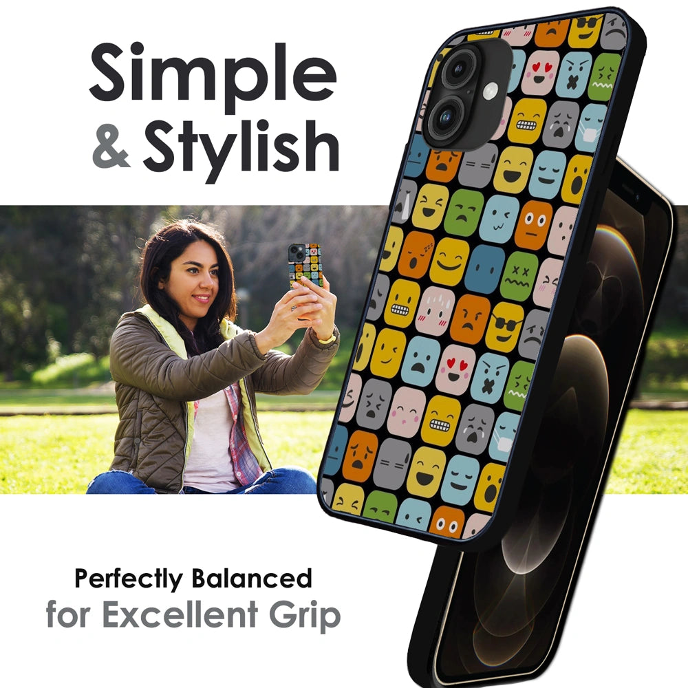 Colorful Expression Pattern - Glossy Metal Silicone Case For Apple iPhone Infographic