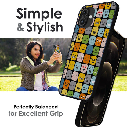 Colorful Expression Pattern - Glossy Metal Silicone Case For Apple iPhone Infographic